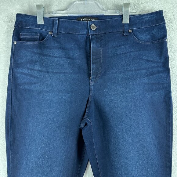 Bandolino AMY Straight Leg Jeans Womens Size 18 High Rise Dark Wash Blue - Picture 3 of 12
